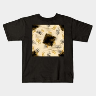 Animal skin texture with gold ornaments Kids T-Shirt